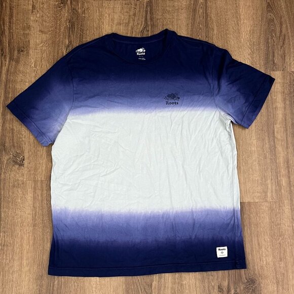 Roots Blue Ombre Dyed T-Shirt Sz XL - Picture 1 of 8